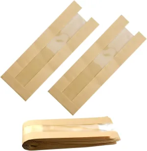 French Bread Bags 100Pcs Bakery Bags with Window Kraft Paper Loaf Packaging Bread Storage Bags Large Baguette Bread Bags For Homemade Bread with Seal Sticke(14"Kraft 100PCS)