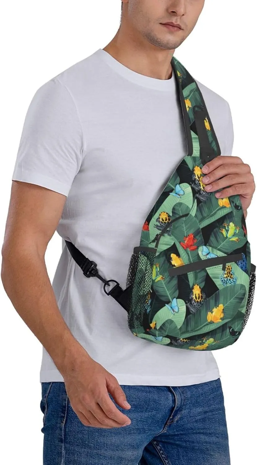 Frog Sling Backpack Chest Bag Crossbody Shoulder Bag Gym Cycling Travel Hiking Daypack For Men Women