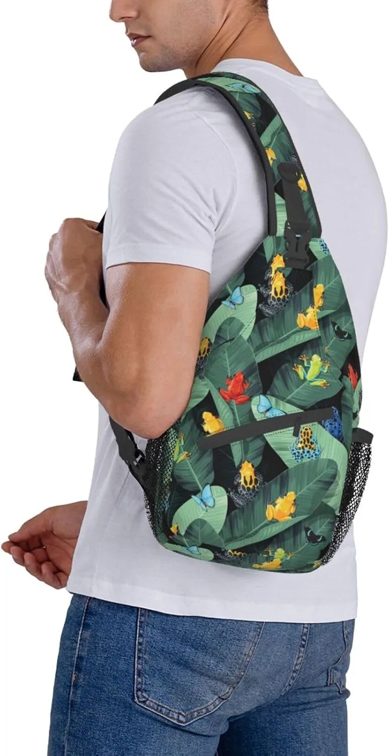 Frog Sling Backpack Chest Bag Crossbody Shoulder Bag Gym Cycling Travel Hiking Daypack For Men Women
