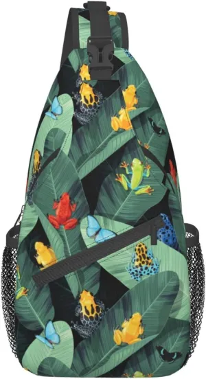 Frog Sling Backpack Chest Bag Crossbody Shoulder Bag Gym Cycling Travel Hiking Daypack For Men Women