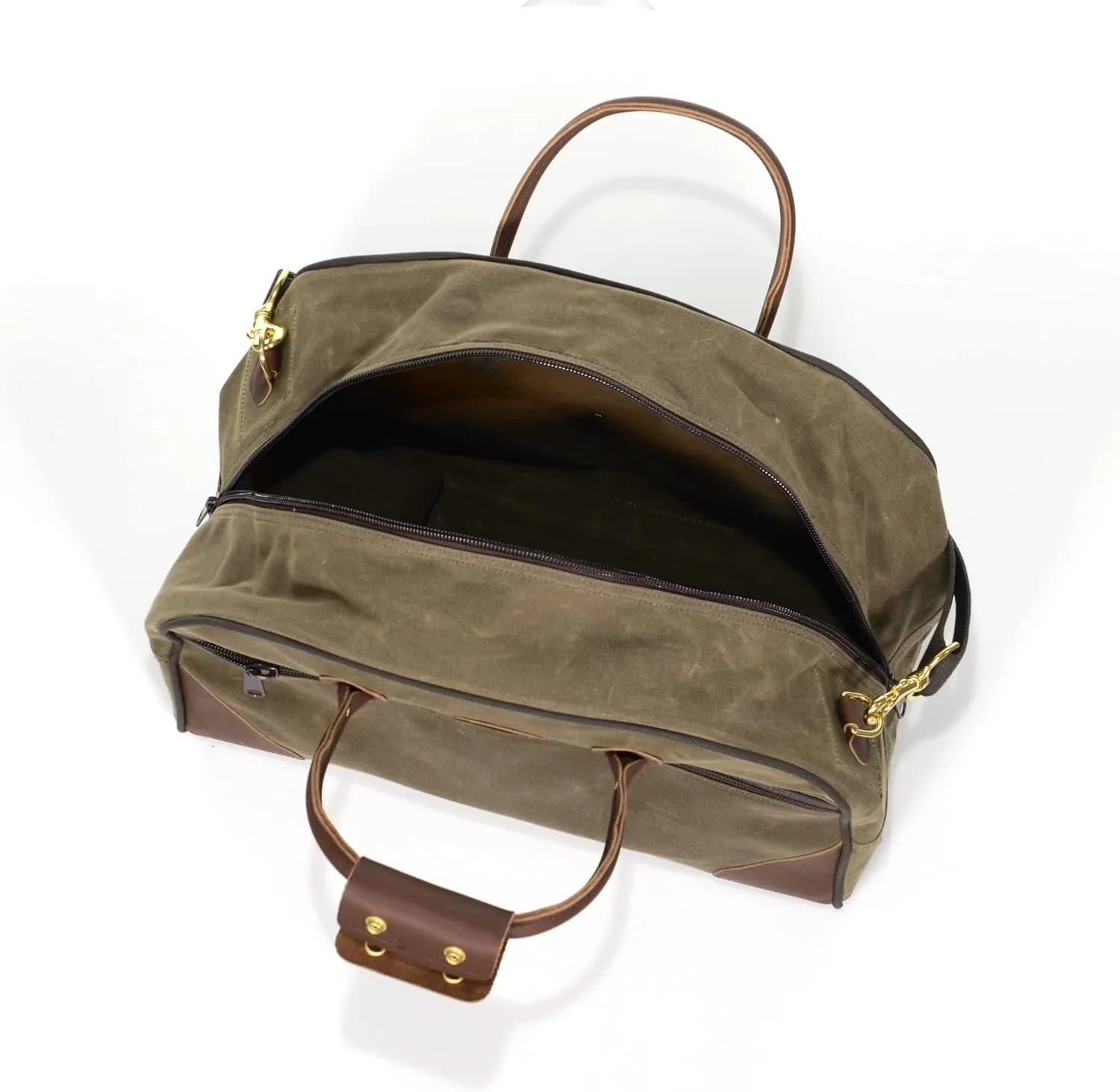Frost River Curtis Flight Bag - Waxed Canvas and Leather Carry On Luggage Pack, Durable Weekender with Outside Access Pockets, Carry On, 45 Liter, Field Tan
