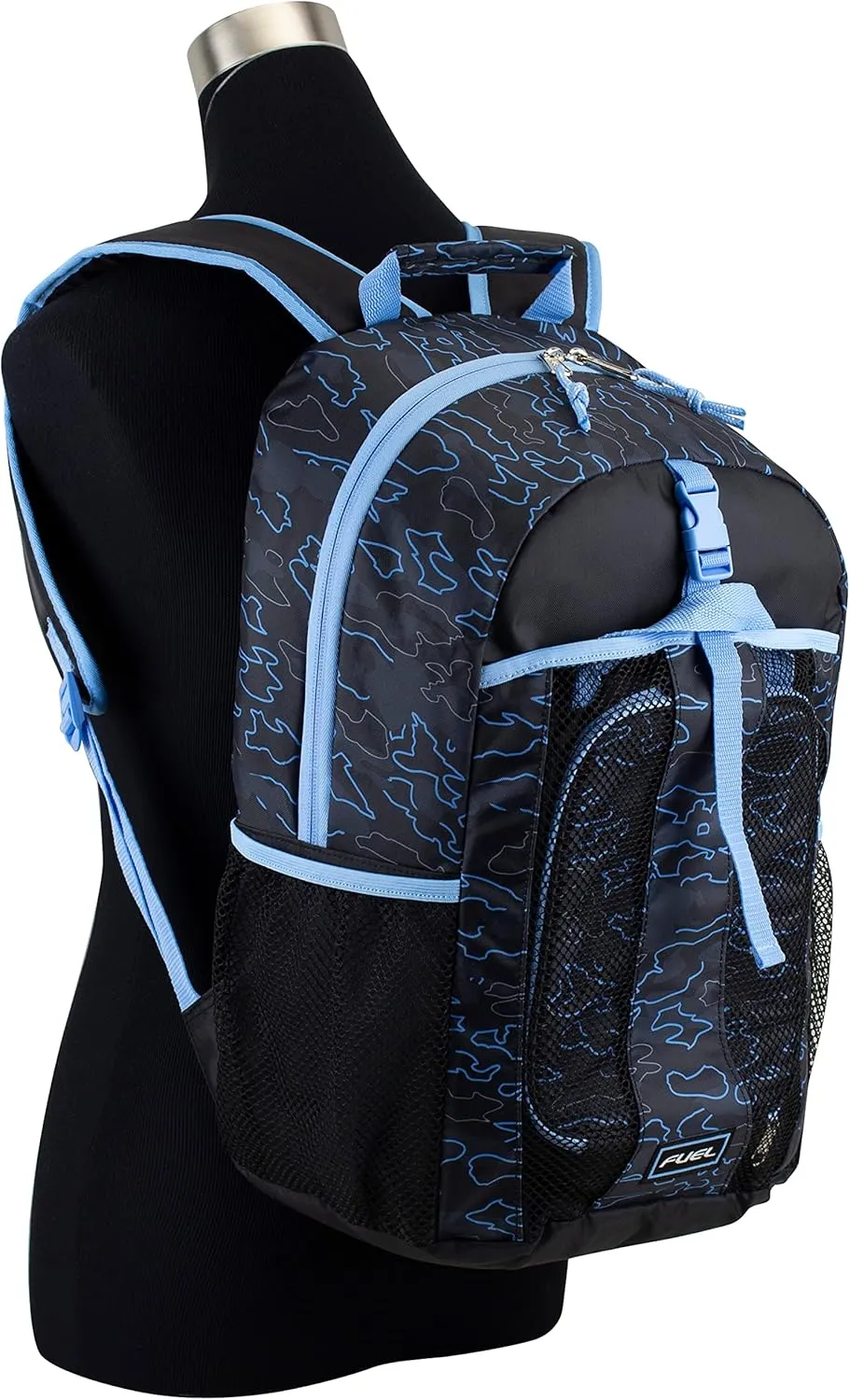 FUEL Water Resistant Dome Backpack Set Lunch Bookbag Bag Soft Reusable Insulated Cooler Lunch Box Thermal Travel Office Lunch Bag, Blue Marble