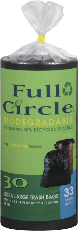 Full Circle - Strong Large Trash Bags - Garbage Bags Multipurpose 33 Gallon | 30 Count