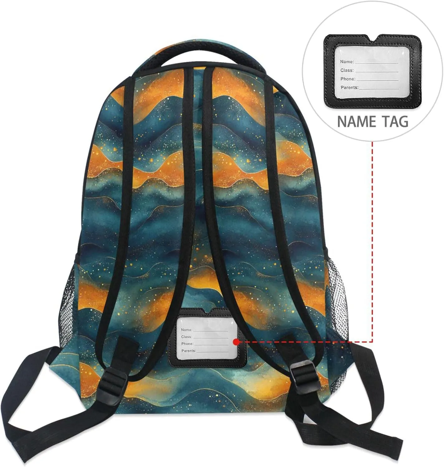 Fun Backpack for Teacher Nurse Fashion Stylish Travel Bags with Chest Strap for College Work Orange Navy Blue Sage Green