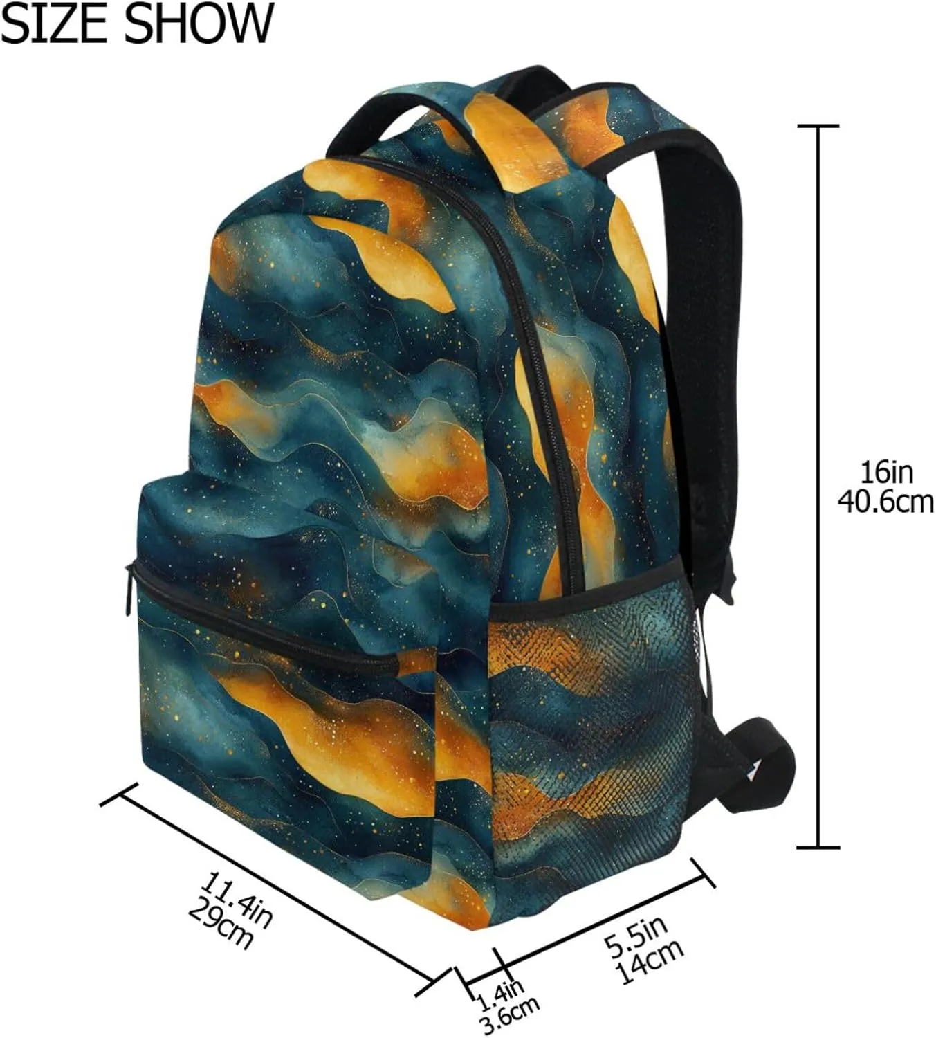 Fun Backpack for Teacher Nurse Fashion Stylish Travel Bags with Chest Strap for College Work Orange Navy Blue Sage Green