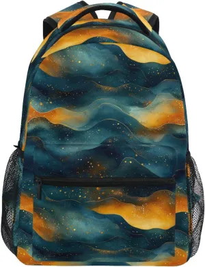 Fun Backpack for Teacher Nurse Fashion Stylish Travel Bags with Chest Strap for College Work Orange Navy Blue Sage Green