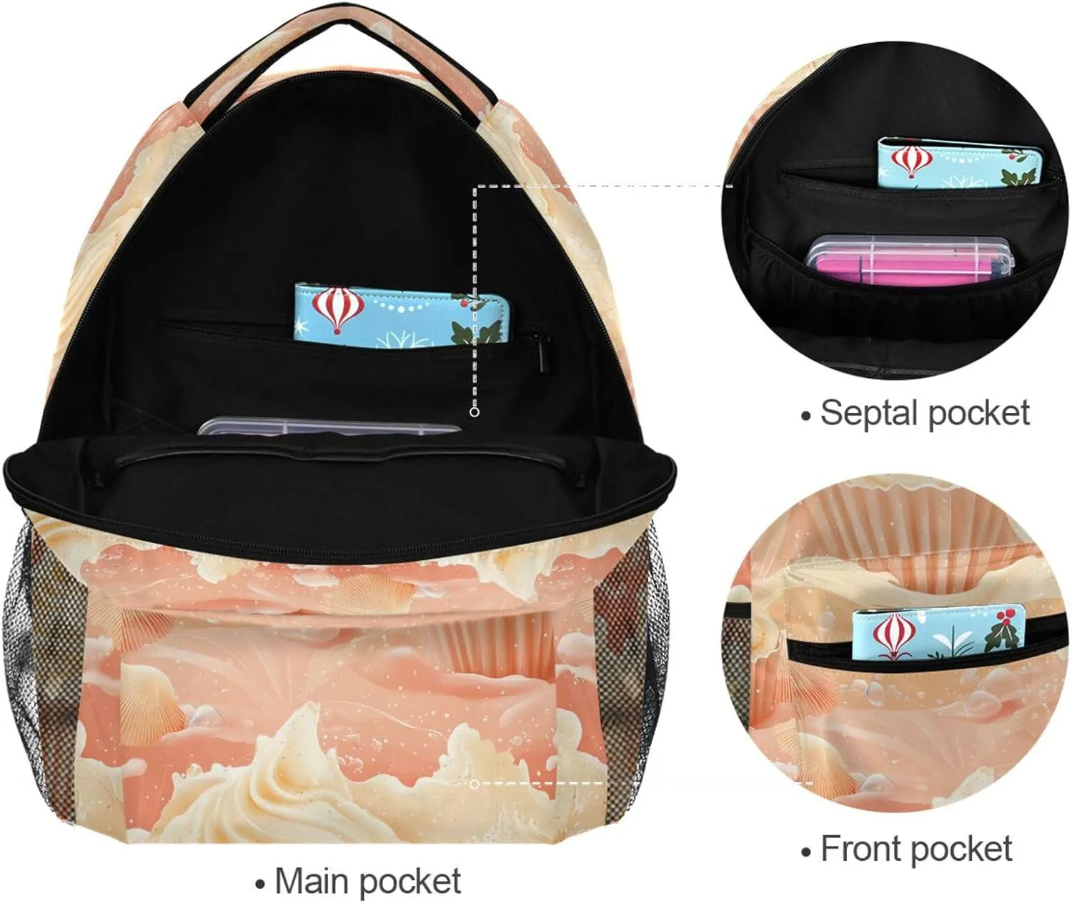 Fun Backpack for Women Men Waterproof Backpack With Water Bottle Pocket with Chest Strap for Business Work College Travel Trip Instant Oatmeal Italian Style