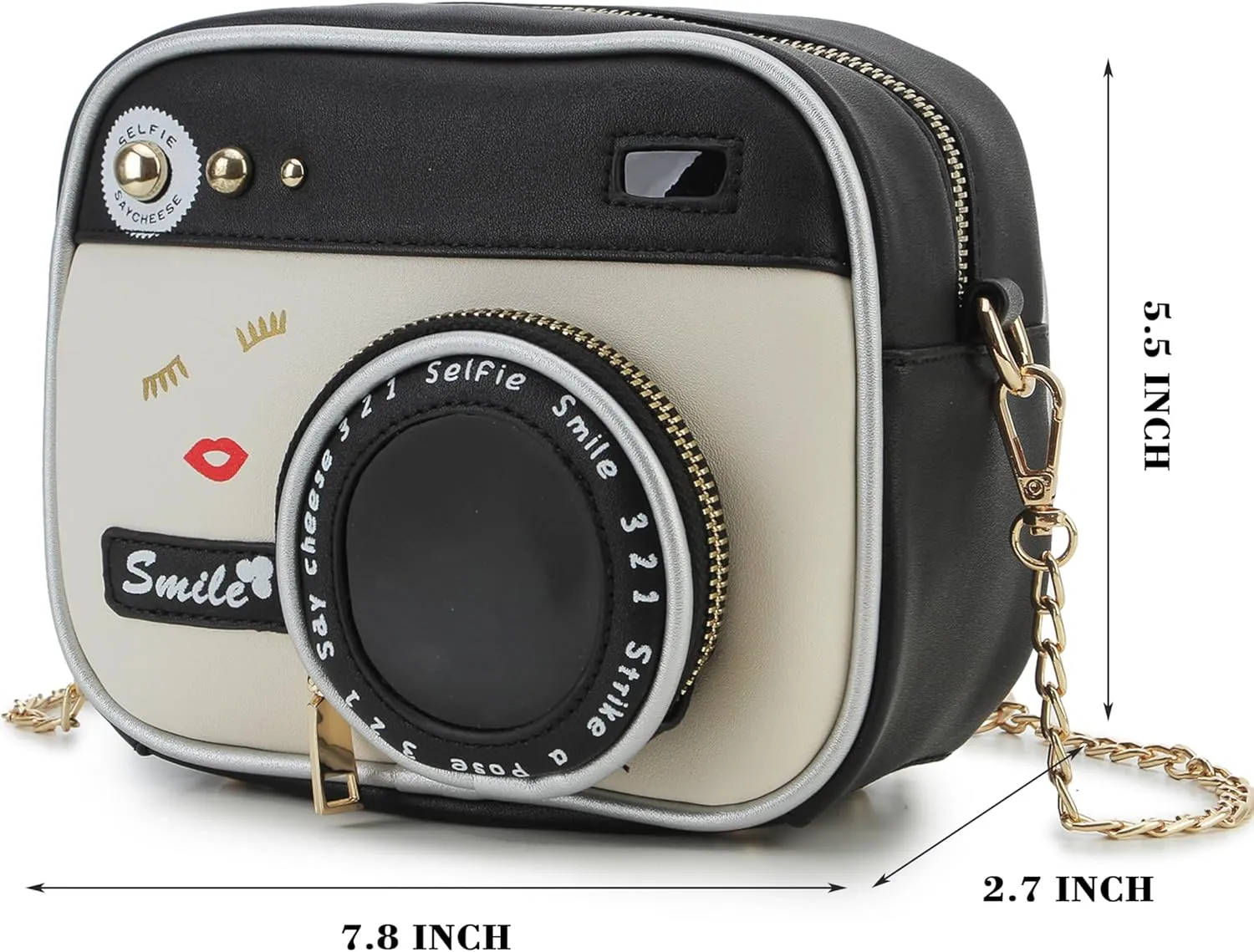 Fun Shape Purse for Women Novelty Handbags Unique Chain Crossbody Bag for Teens with Adjustable Shoulder Strap