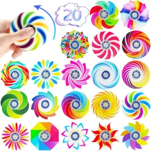 Funny Fidget Spinner Bulk Toys Mini 20 Pcs,Birthday Gifts Party Favors Supplies Goodie Bags Stuffers for Kids Adults,Sensory Toys for Boys Girls Anxiety Stress Relief,Treasure Box Toy Classroom Prizes