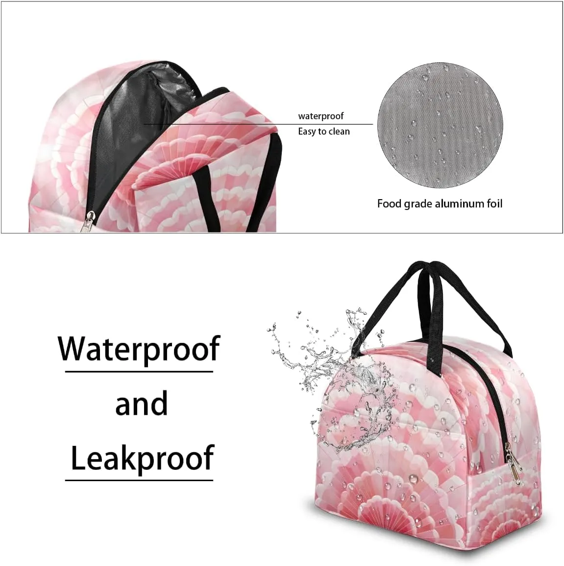 Funny Romance Texture Lunch Tote Bag Reusable Insulated Bags Waterproof Adult Portable Meal Cooler Pack for Women Men Picnic Office Work Travel