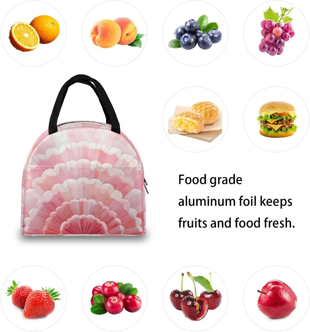 Funny Romance Texture Lunch Tote Bag Reusable Insulated Bags Waterproof Adult Portable Meal Cooler Pack for Women Men Picnic Office Work Travel