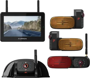 Furrion 2021124366 Vision S  7" Monitor and Side Camera Pair and Rear Camera and Sharkfin Camera