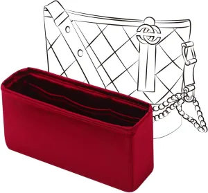 Gabrielle Bag Inert, Purse Organizer Insert Compatible with Chanel Gabrielle Bag Small, Silk Bag Organizer Insert, Lightweight and Silky, Multiple Color Options (Small, Rouge Garance)