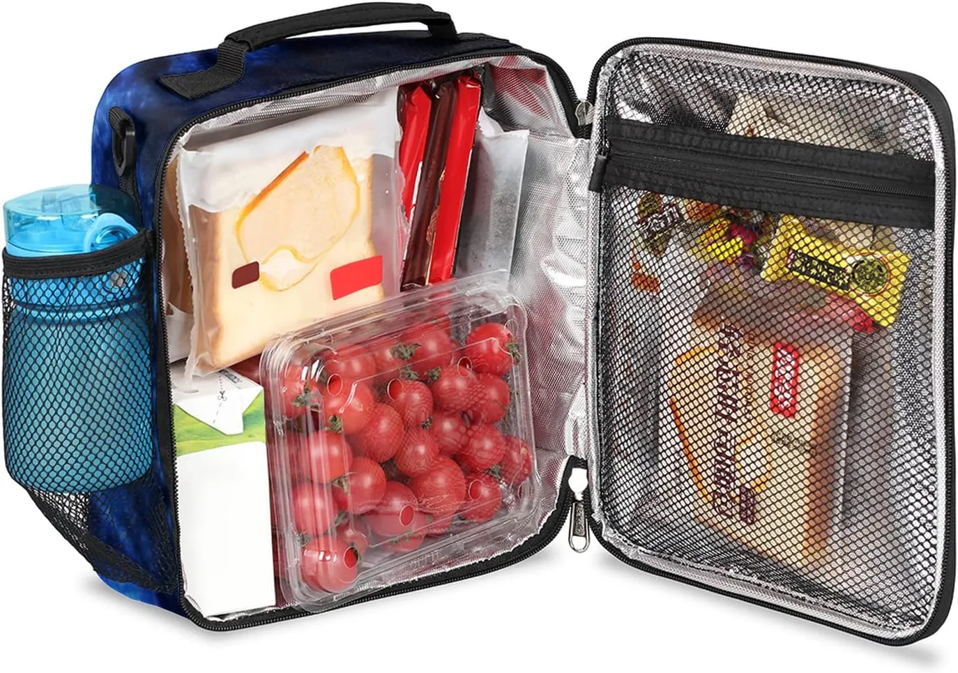 Galaxy Wolf Lunch Box for Kids Boys, Insulated Lunch Bag Reusable Thermal Lunchbox Cooler Tote Handbag with Removable Adjustable Shoulder Strap for Adults Women Men Picnic Work School