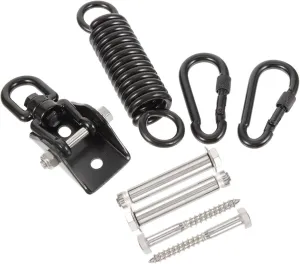 GANAZONO 1 Set Sandbag Hook Porch Swing Springs Heavy Duty Swivel Punching Bag Standing Hanging Swing Chair Heavy Bag Mount Rope Ceiling Bracket Hammock Hooks Duffle Stainless Steel Black