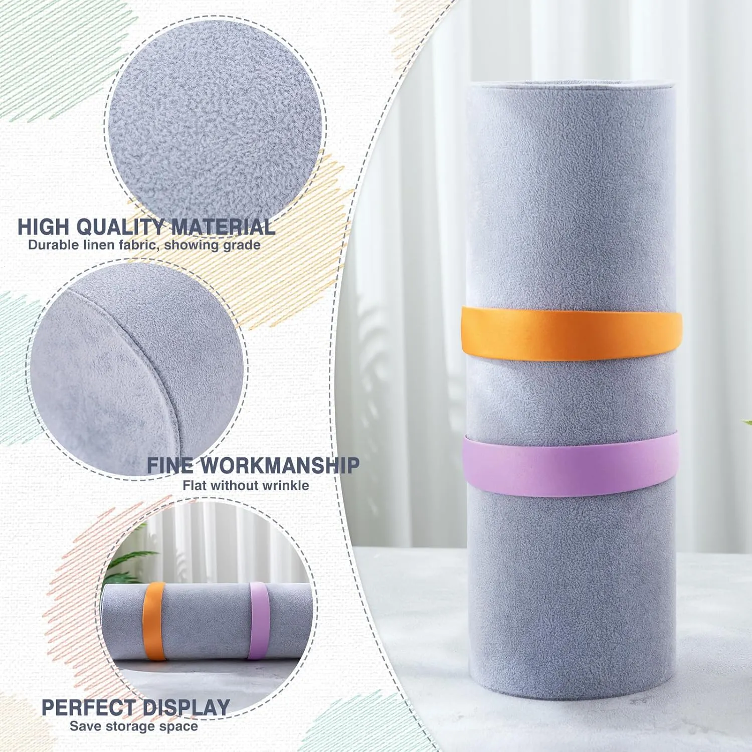 Geetery 2 Pcs Vertical Headband Holder Organizer Hairband Display Stand Headband Stand for Women Hair Hoop Accessories(Gray)