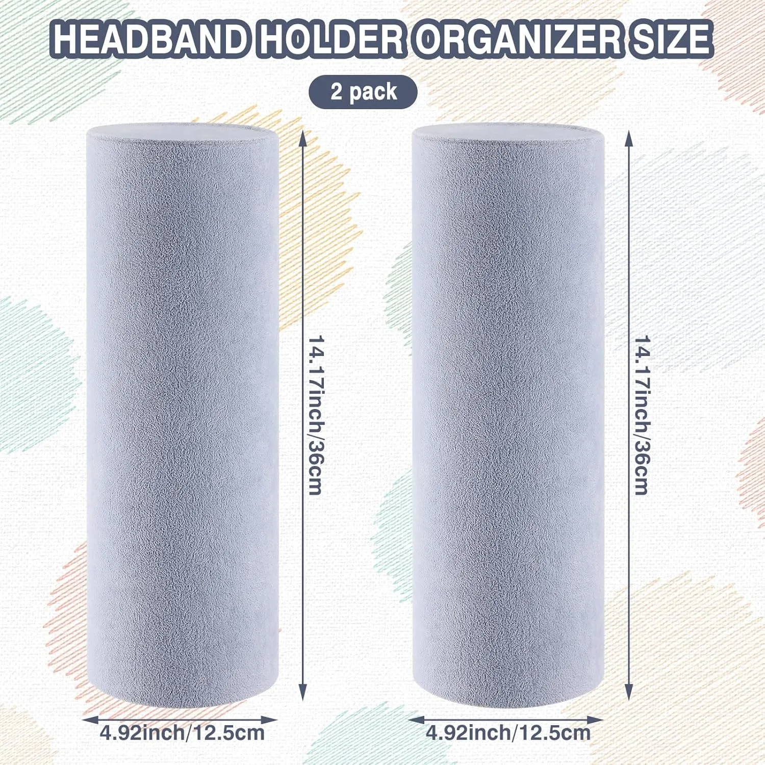 Geetery 2 Pcs Vertical Headband Holder Organizer Hairband Display Stand Headband Stand for Women Hair Hoop Accessories(Gray)