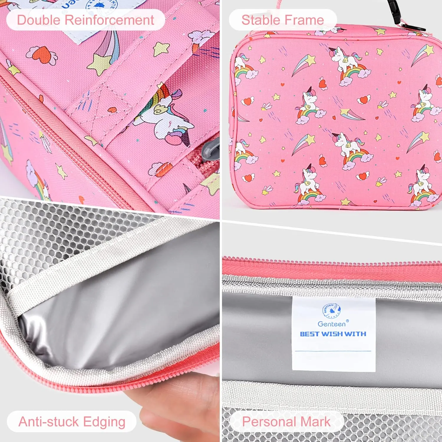 Genteen Lunch Box Kids, Prints Insulated Lunch Bag Kids Boys Girls,Soft Bag Mini Cooler Back to School Thermal Meal Tote Kit Lunch Box for School,Work,Outdoor - Star