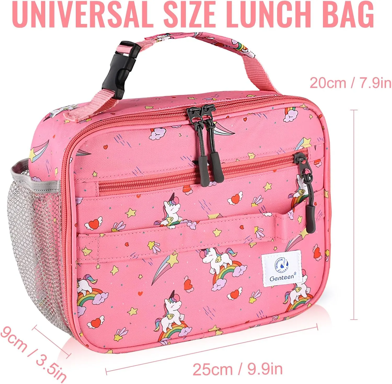 Genteen Lunch Box Kids, Prints Insulated Lunch Bag Kids Boys Girls,Soft Bag Mini Cooler Back to School Thermal Meal Tote Kit Lunch Box for School,Work,Outdoor - Star