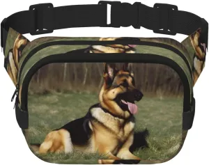 German Shepherd Dog Fanny Pack Adjustable Crossbody Bag Large Waist Bag Travel Belt Bag Unisex Bum Bag