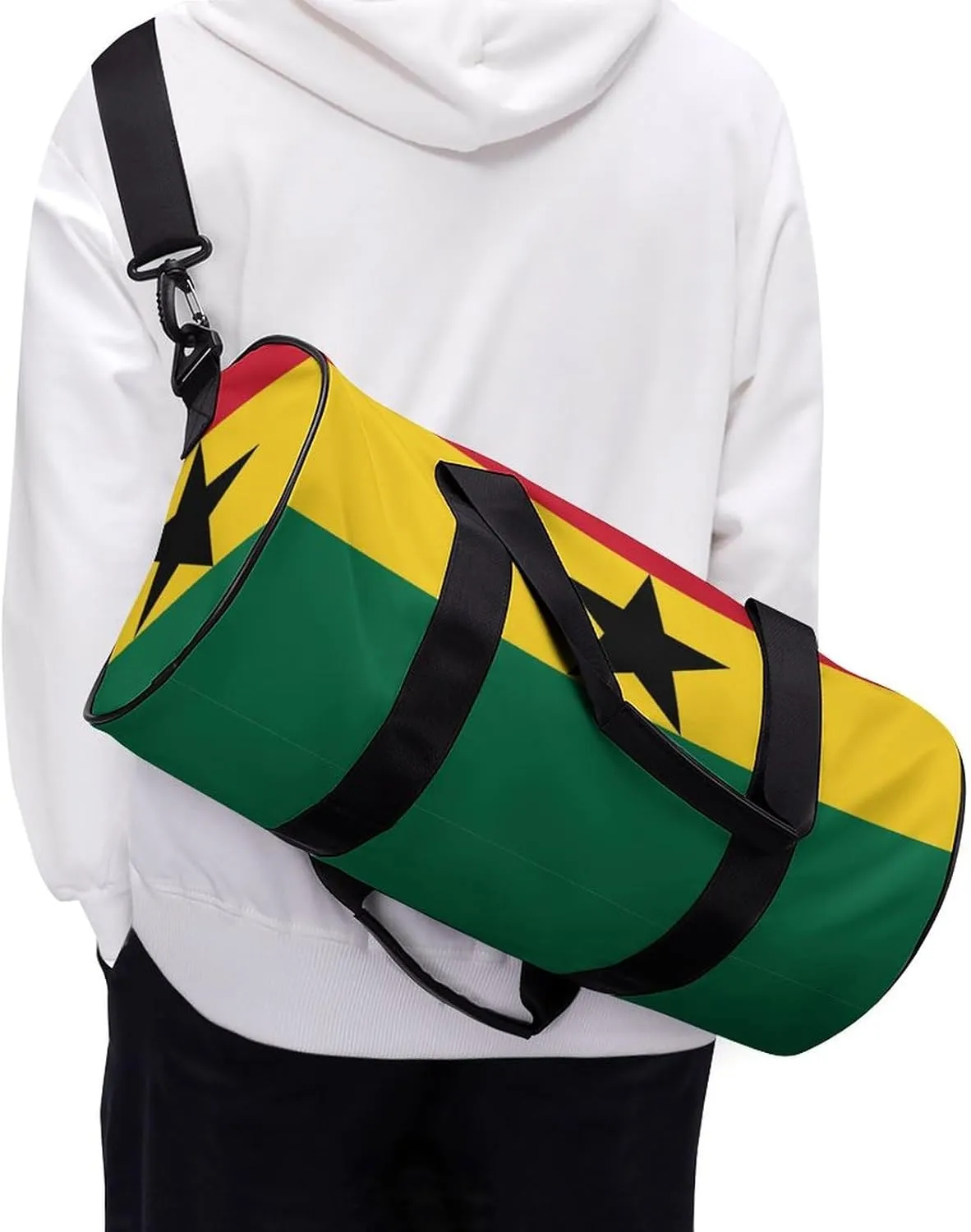 Ghana Flag Gym Bag for Men Women with Wet Pocket Travel Duffel Sports Overnight Weekender