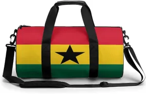 Ghana Flag Gym Bag for Men Women with Wet Pocket Travel Duffel Sports Overnight Weekender