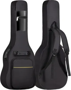 GLEAM Acoustic Guitar Gig Bag - 0.35 Inch Sponge Padding Fit 39-41 Inch Guitar Waterproof Black
