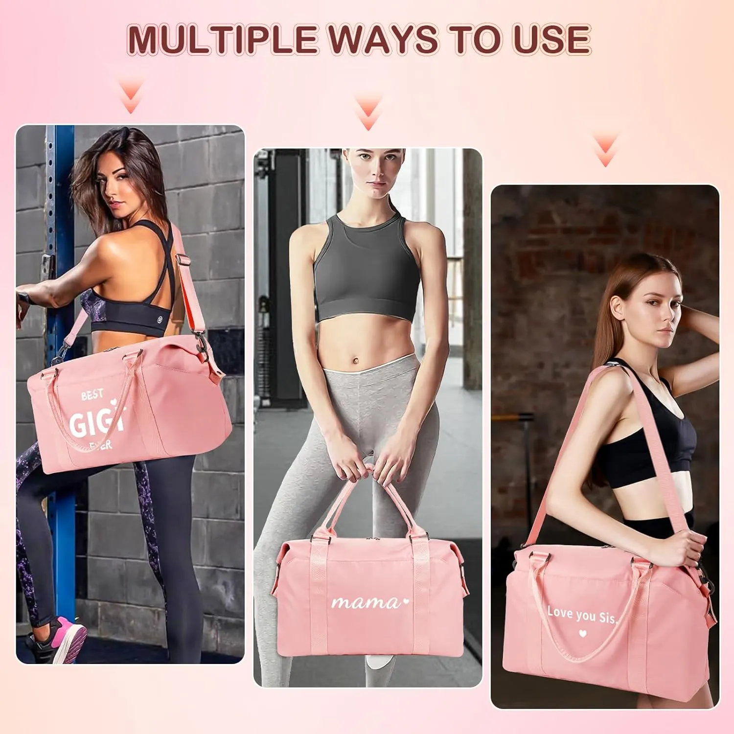 Godmother Mothers Day Gifts Pink Travel Duffle Bag Birthday Gifts for Women Best Godmother Ever Waterproof Weekender Bag