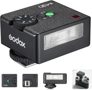 Godox iM30 Camera Flash, Compact Size Pocket Flash, 230 Full Power Flashes, S1/S2 Optical Control, 7 Power Levels, Single Contact Hot Shoe Design, Compatible with Various Camera Models