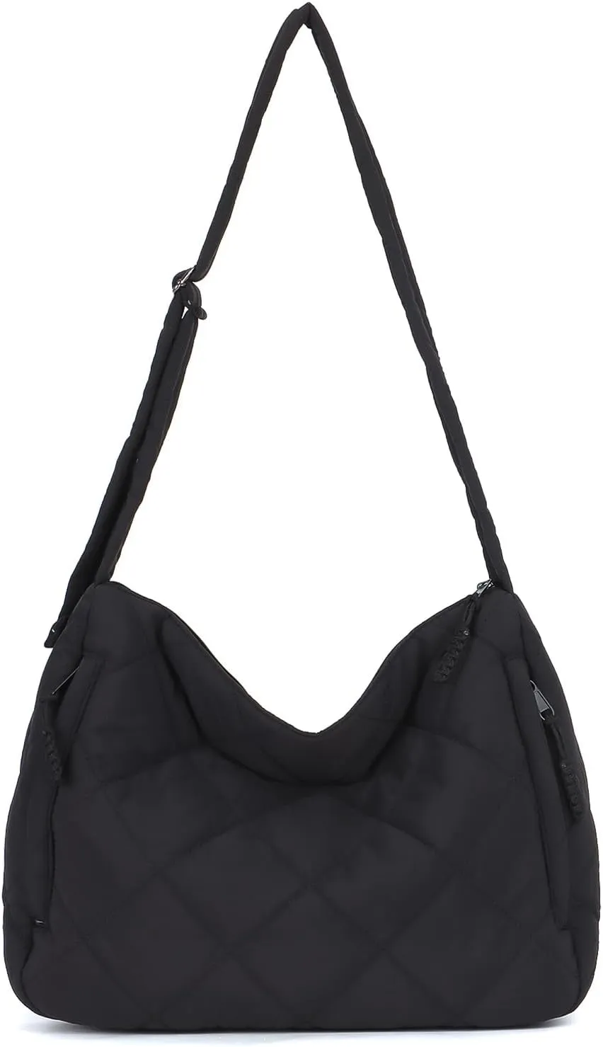 GOKTOW Quilted Puffer Tote Bag,Quilted Crossbody Bags for Women,Large Puffy Purse Hobo Bags with Adjustable Strap