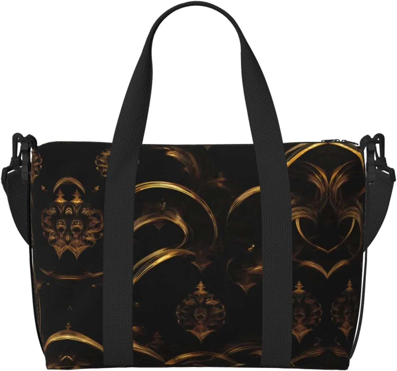 Gold Black Wallpaper Versatile Personal Item Travel Bags for Women - Spacious Duffel Bags for Traveling, Gym Bags for Men
