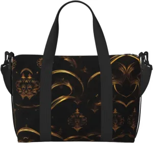 Gold Black Wallpaper Versatile Personal Item Travel Bags for Women - Spacious Duffel Bags for Traveling, Gym Bags for Men