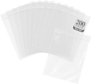 Golden State Art, 8" x 10" (200 Count) Clear Plastic Zip Bags, 3 Mil Reclosable Zipper Bags for Art Prints, Brochure, Photos, Handicraft Gift