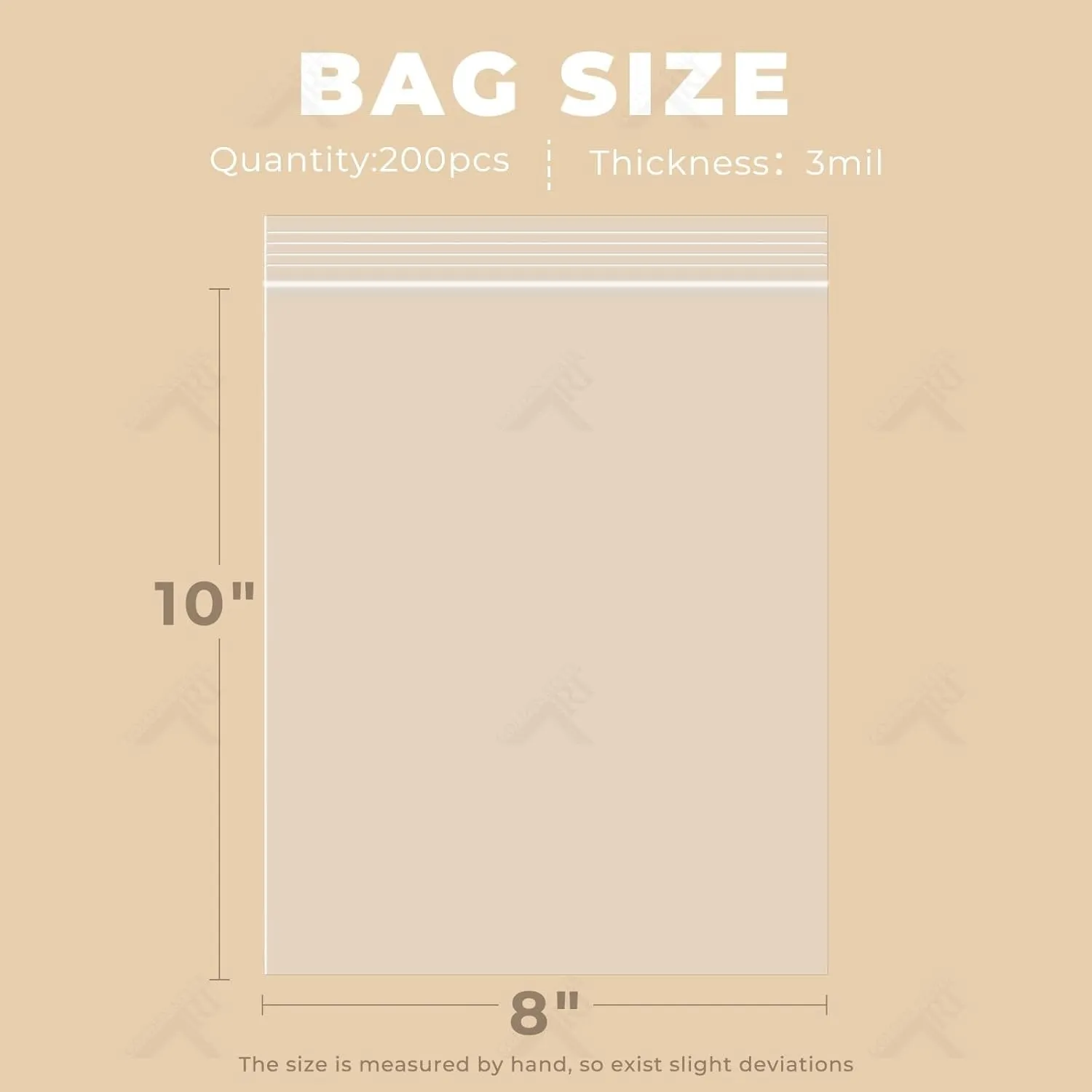 Golden State Art, 8" x 10" (200 Count) Clear Plastic Zip Bags, 3 Mil Reclosable Zipper Bags for Art Prints, Brochure, Photos, Handicraft Gift