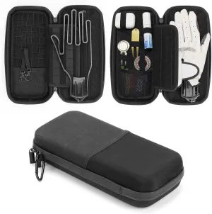 Golf Glove Holder Case, Golf Bag Organizer Hard Protective Case with Pocket & Slots Store Golf Accessories and Personal Items Multifunctional Storage Golf Bag Gift for Men Women Golfers
