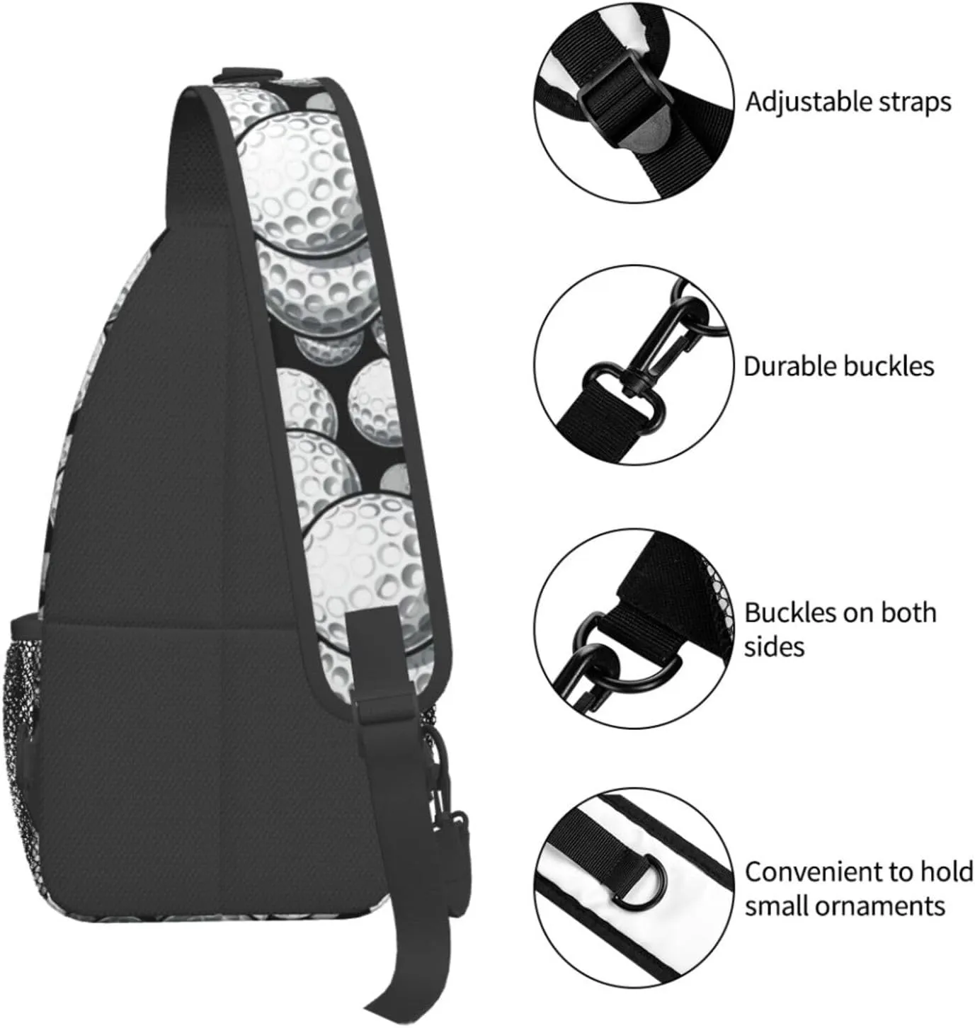 Golf Sling Backpack Chest Bag Crossbody Shoulder Bag Gym Cycling Travel Hiking Daypack For Men Women