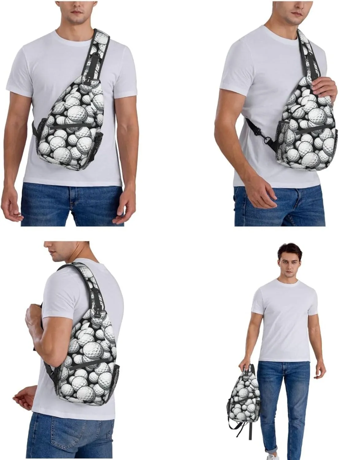 Golf Sling Backpack Chest Bag Crossbody Shoulder Bag Gym Cycling Travel Hiking Daypack For Men Women