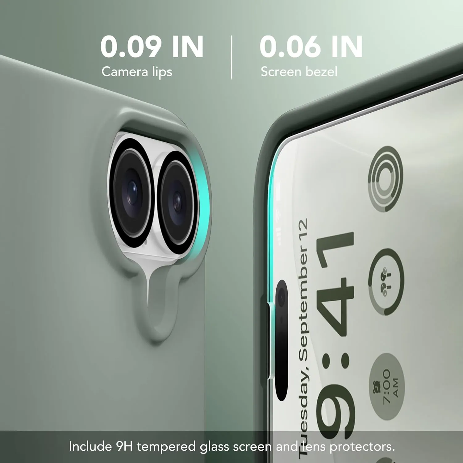 GONEZ Magnetic for iPhone 16 Case, Compatible with MagSafe, [Screen Protector   Camera Lens Protector], Silicone Shockproof Anti-Scratch Protective Phone Case 6.1 inch, Calke Green
