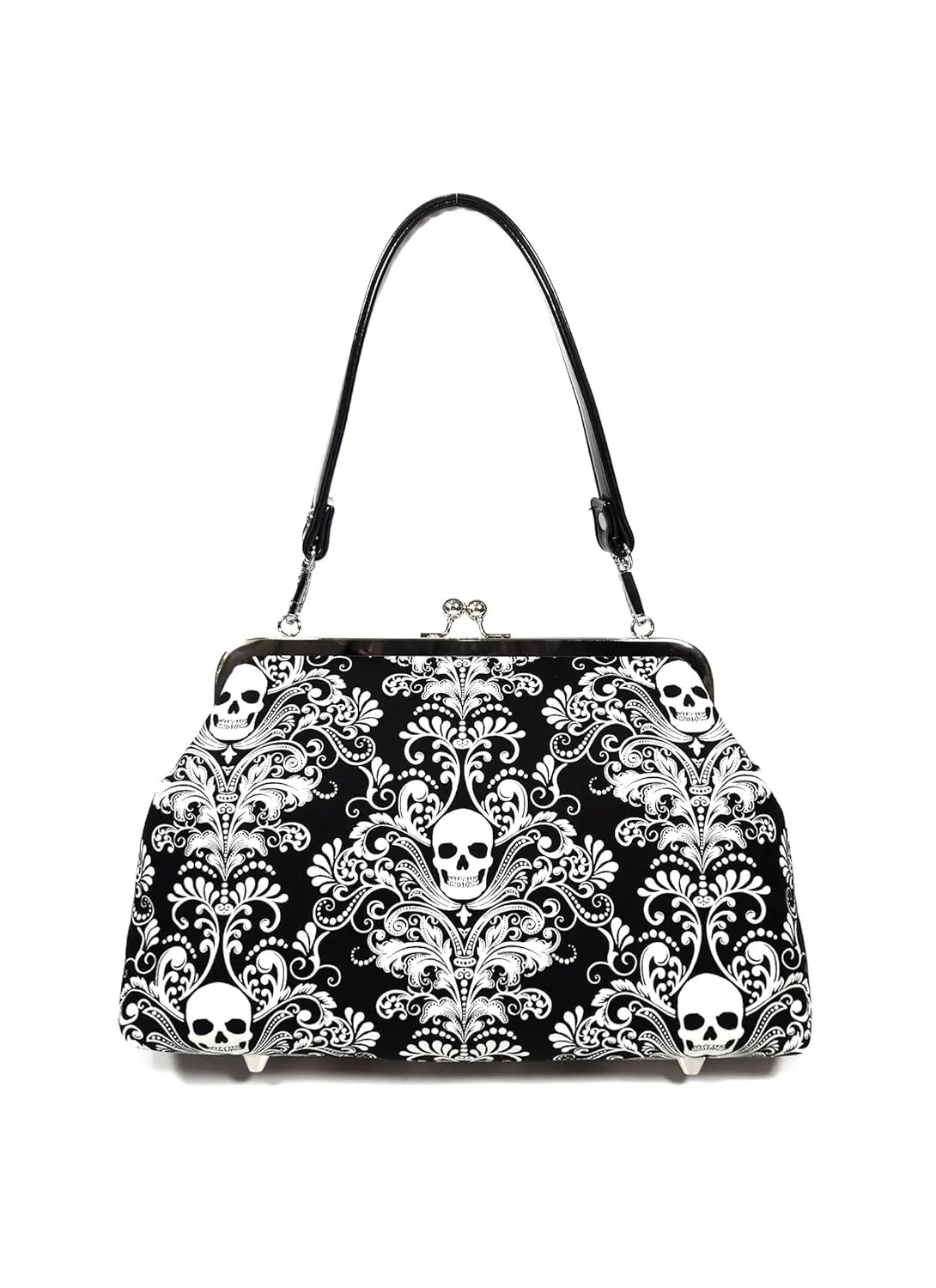 Gothic Damask Glow in the Dark Kisslock Purse Shoulder Bag Crossbody Bag (Adjustable Crossbody)