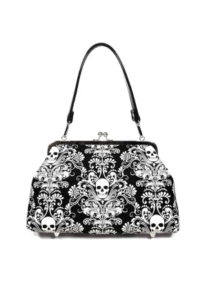 Gothic Damask Glow in the Dark Kisslock Purse Shoulder Bag Crossbody Bag (Adjustable Crossbody)