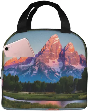 Grand Teton National Park Print Lightweight Insulated Lunch Bag Beach Trips Work Hiking Camping Daily Organization