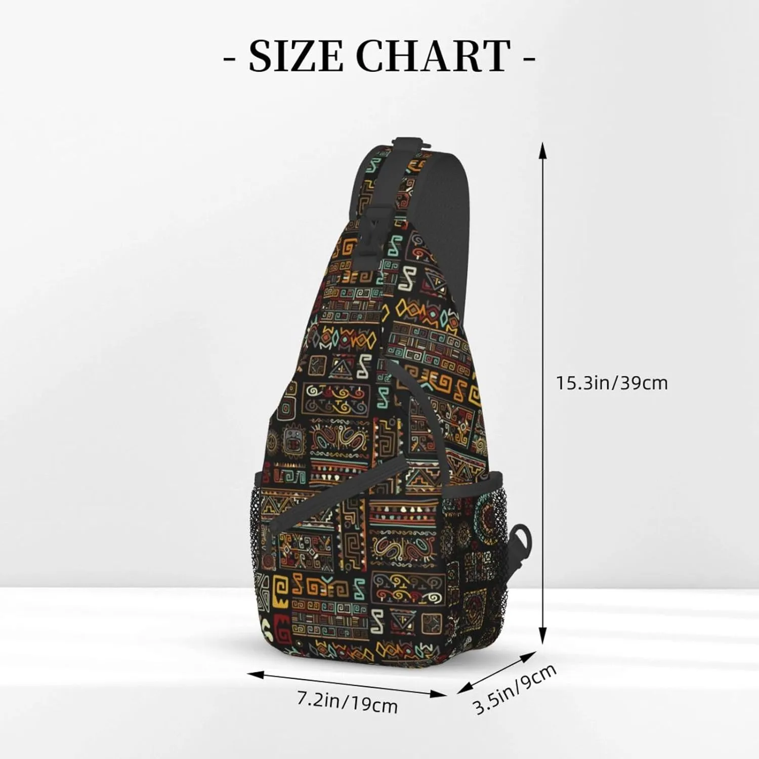 Greek Pattern Sling Backpack Chest Bag Crossbody Shoulder Bag Gym Cycling Travel Hiking Daypack For Men Women
