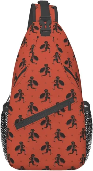 Greek Warriors Sling Backpack Chest Bag Crossbody Shoulder Bag Gym Cycling Travel Hiking Daypack For Men Women