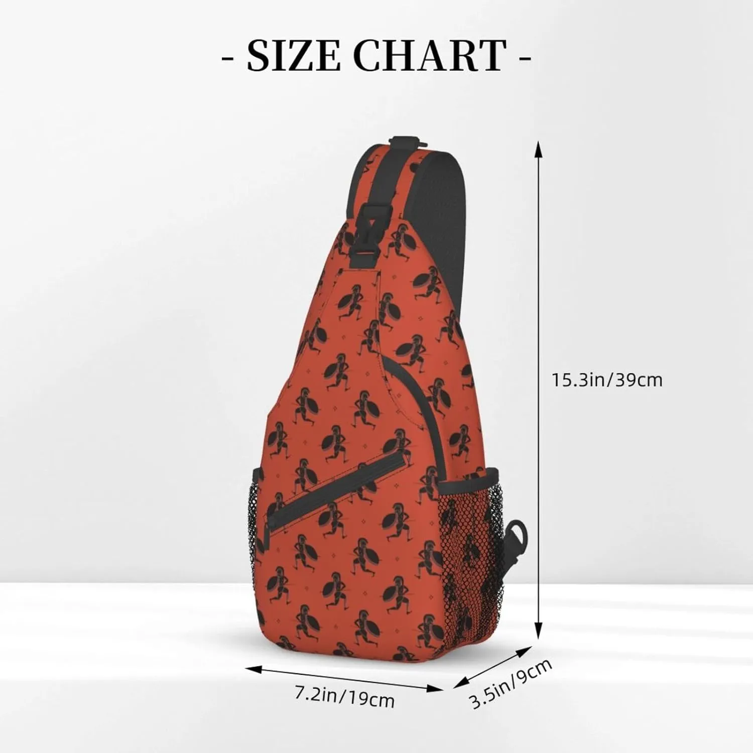 Greek Warriors Sling Backpack Chest Bag Crossbody Shoulder Bag Gym Cycling Travel Hiking Daypack For Men Women