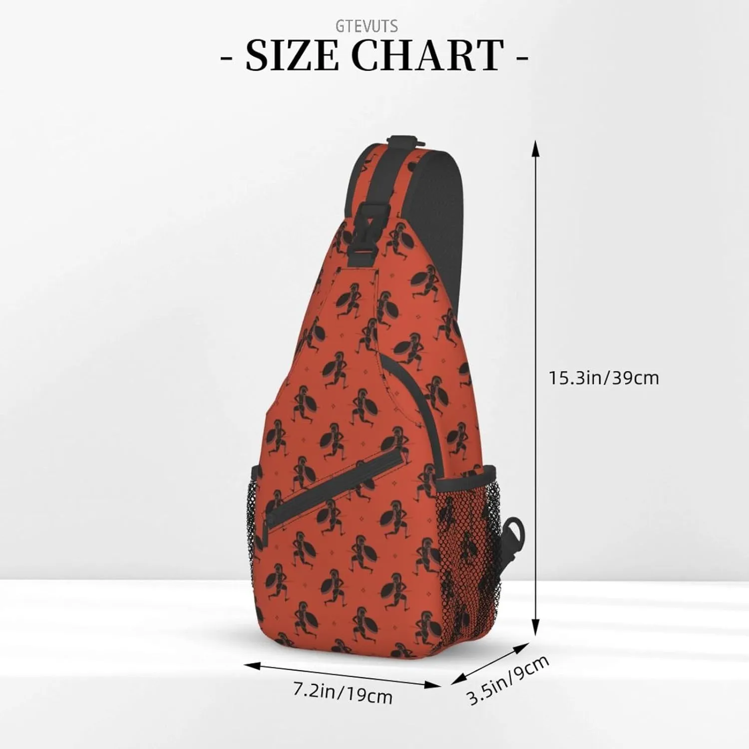 Greek Warriors Sling Backpack Chest Bag Crossbody Shoulder Bag Gym Cycling Travel Hiking Daypack For Men Women