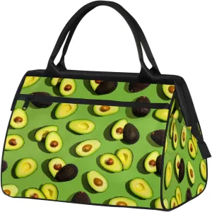 Green Kiwano Abstract Travel Duffel Bag Gym Tote Bag for Women Men Waterproof Weekend Overnight Bag Carry On Tote Luggage with Pocket Personal Item Bags Sports Bag fit Travel Sports Gym Yoga