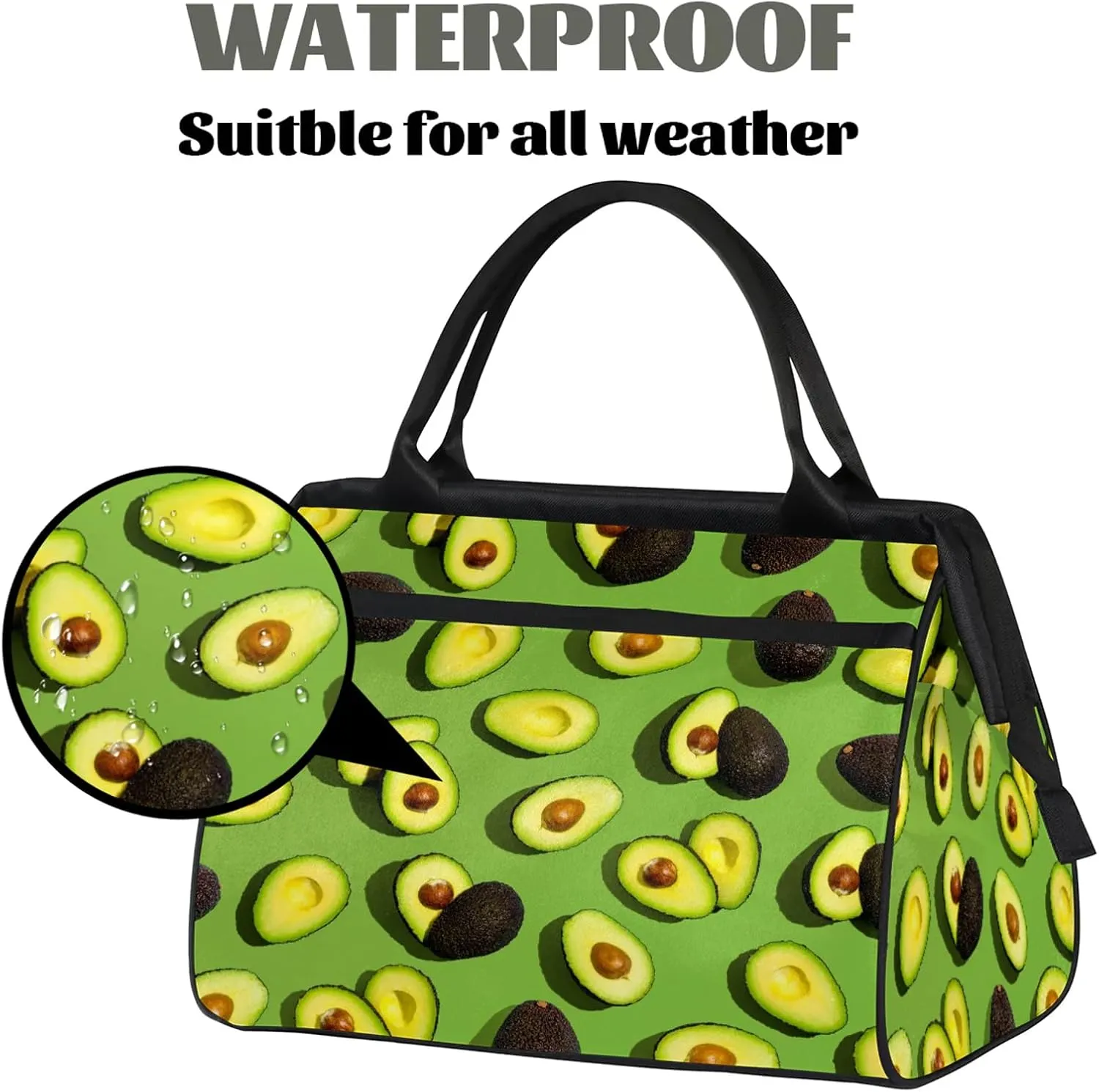 Green Kiwano Abstract Travel Duffel Bag Gym Tote Bag for Women Men Waterproof Weekend Overnight Bag Carry On Tote Luggage with Pocket Personal Item Bags Sports Bag fit Travel Sports Gym Yoga