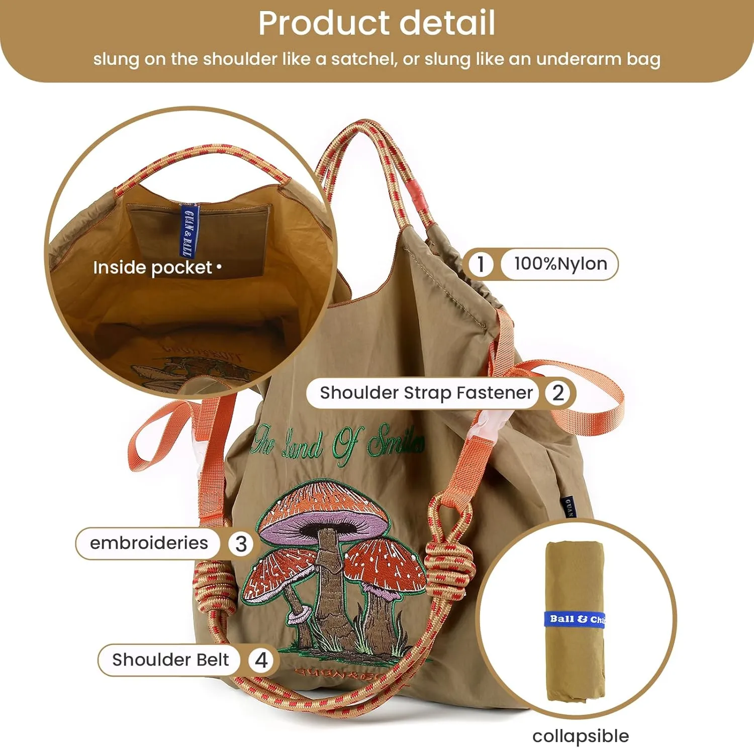 Guan&Ball Large Tote Bag For Women,Foldable Tote Bag, Personalized Present Suitable for Wedding, Birthday, Beach, Holiday
