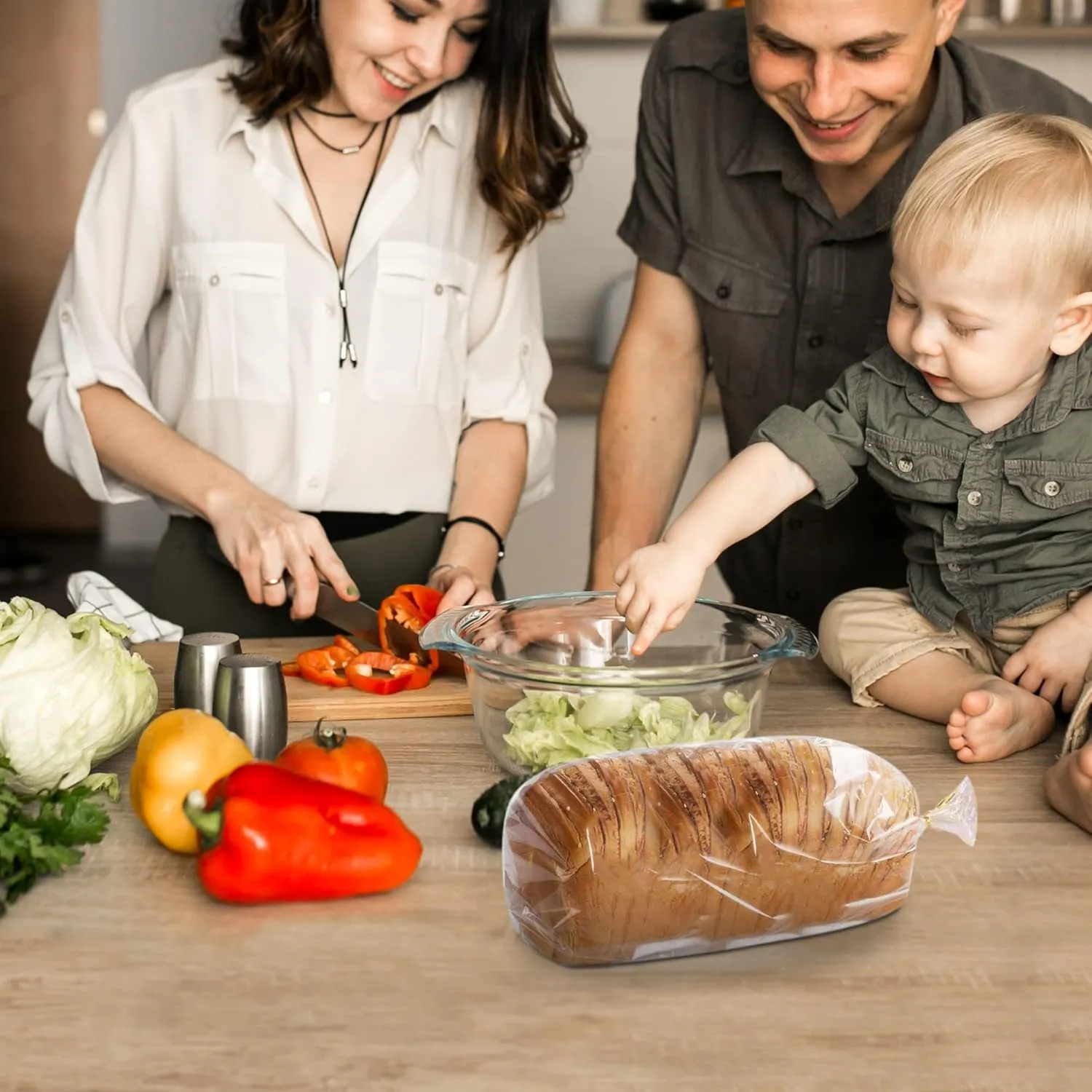 Gusseted Plastic Bread Bags 5 x 4 x 18 Inch, Plastic Bread Storage Bags 100 Pack, PE 1 Mil Clear Gusseted Plastic Bags, Waterproof Bread Storage Bags, Durable Clear Plastic Bags for Packaging