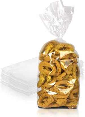 Gusseted Plastic Bread Bags 5 x 4 x 18 Inch, Plastic Bread Storage Bags 100 Pack, PE 1 Mil Clear Gusseted Plastic Bags, Waterproof Bread Storage Bags, Durable Clear Plastic Bags for Packaging
